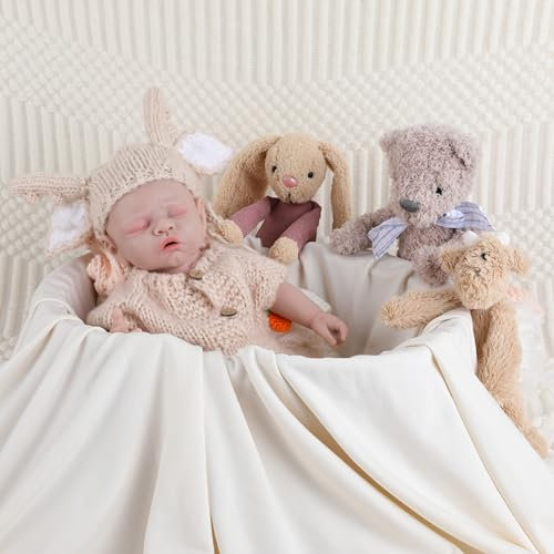 IVITA Full Body Silicone Reborn Baby Doll Newborn Baby Doll Open Mouth Girl (-12inch)