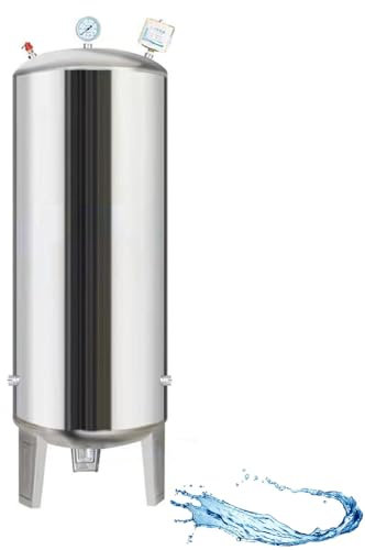 KK-GGL Vertikaler Druckbrunnentank, Edelstahl-Wasserdrucktanks Für Brunnenpumpe/Wassersystem, Wasserspeicherblasenbehälter Mit Montagesatz, Druckwassertank,60l/15.8gal
