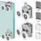 4 Pieces Shower Door Rollers Curved Shower Door Wheels 23mm Aluminum Double Shower Replacement Spares for Curved Sliding Door