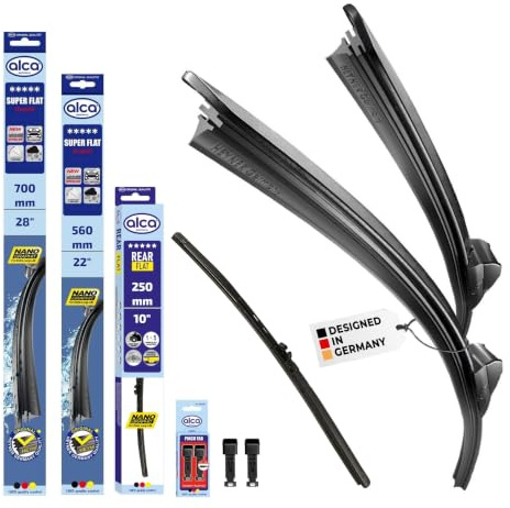 alca® Scheibenwischer Komplettset für CITROËN C5 III Break/Tourer | 02.2008 - 03.2017, SUPER FLAT Flachbalkenwischer, extraflaches Design, Flexibel, Nanographitbeschichtung