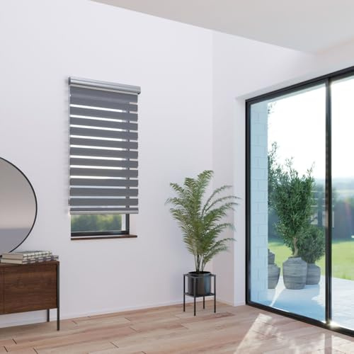 MADECOSTORE Alutech Rollo für Tag und Nacht, mit Truhe, Must Reihe, Grau, L 183 x H 250 cm