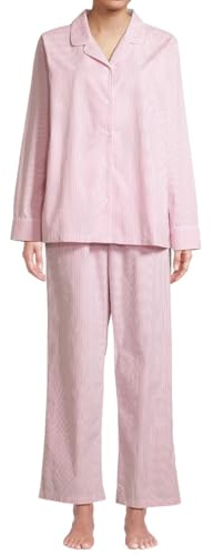 Seidensticker Damen Pyjama – Eleganter Web-Pyjama mit Knopfleiste, Gummizug & Taschen – Weiche 100% Baumwolle, Langarm & Langbein – Komfortabler Schlafanzug für Entspannte Nächte