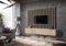 Deconation Ensemble Meuble TV verti II - Noir/Beige- L 180 X H 148 X P 35 Cm