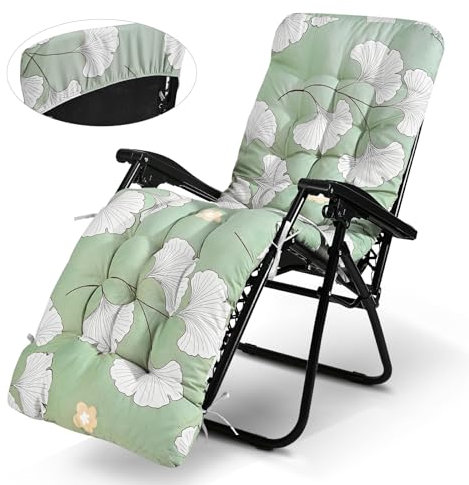 Zyncove Liegestuhl Auflage, Lange Liegenauflage170x53 cm, Tragbarel Auflage für Gartenliegen, Ersatz-Schaukstuhl Bank und Liegestuhl (Ginkgo Biloba)