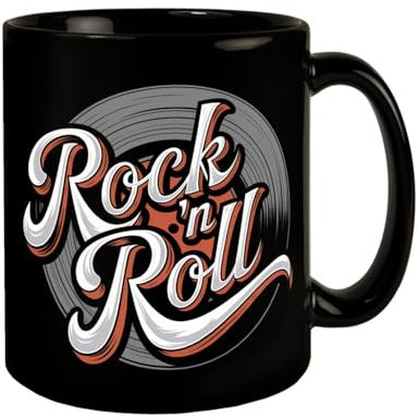 Rock n Roll Schallplatte Tasse nostalgisches Becherdesign für Musikliebhaber