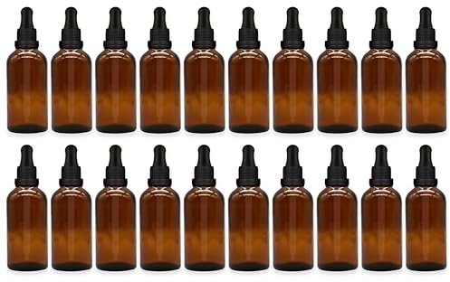 Innovative Naturopathics 50ml Amber Glass Dropper Bottles with Tamper-Proof Pipette Lids - Available in Packs of 5, 10, or 20 (20)