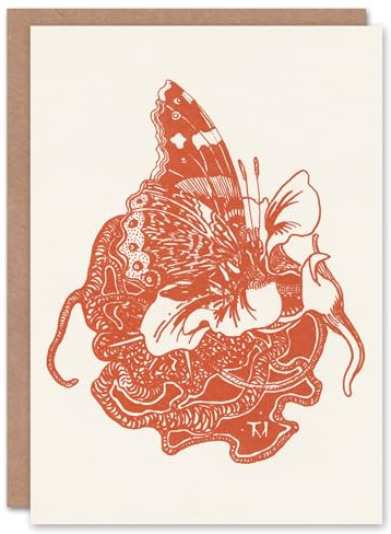 Artery8 Theo van Hoytema Art Card Butterfly on Nasturtium Flower