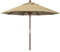 MYUYEE Sombrillas de Madera de 275 m para jardín Piscina y Playa con mástil de Madera y 8 Varillas para Mesa de Patio al Aire Libre Sunbrella,Caqui-Pequeño - 7 pies/210 cm