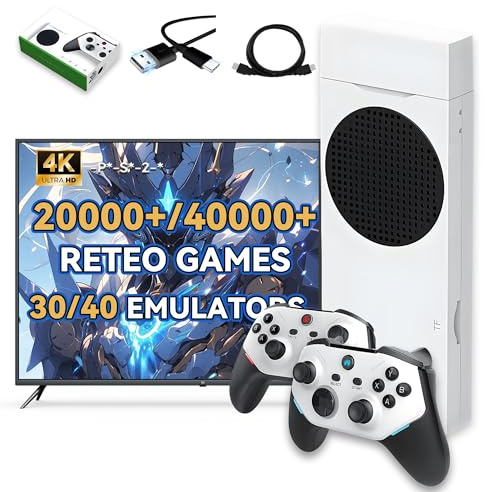 M88 Retro Game Stick 4K Retro Gaming Console,40000+ Games,40+ Emulator,Support 4-Player Online Battle,1080P Portable Video Game Console with Dual 3D Rocker Plug & Play Emulator Console for TV (256G)