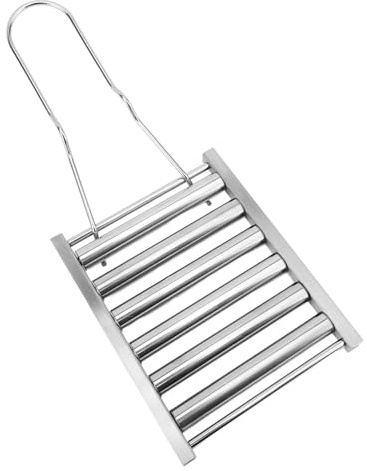 TOPINCN Hot-Dog-Roller für den Grill, Edelstahl-BBQ-Grill für Gleichmäßig Gegarte Hunde, Wurstrollerständer mit Griff für Outdoor-BBQ-Camping, 5 Hot-Dog-Kapazität (S)