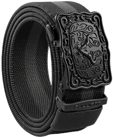 BULLIANT Gürtel Herren, Ratchet Gürtel Stretch Nylon 3,5 cm | Passgenauer Sitz Für Cowboy-Jeans Und Golfhosen