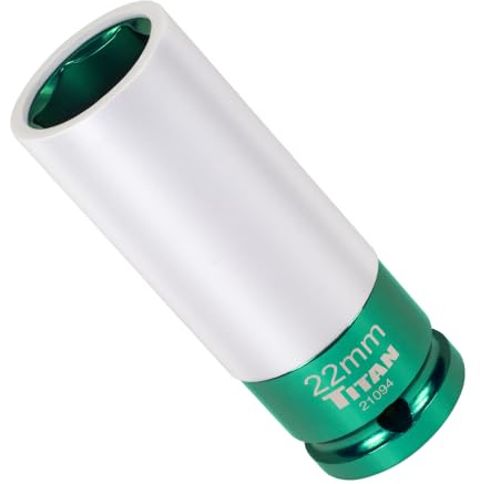 Titan 21094 1/2-Inch Drive x 22mm Non-marring Impact Deep Lug Nut Socket