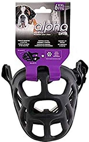 Zeus Alpha TPR Maulkorb für Hunde, Comfort Fit Design, verhindert Beißen, Bellen und Kauen, Schwarz, XX Large, schwarz