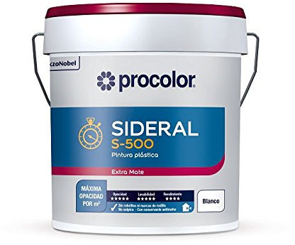 Pintura Plastica Procolor Sideral S500 Blanco mate 15 Lt