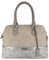 David Jones - Damen Handtasche Elegante Tasche - Frau Henkeltasche Shopper PU Leder - Mehfarbig Schultertasche Bowling Stil Top Griff Gestreift - Umhängetasche Tote Stilvoll Mode - Beige