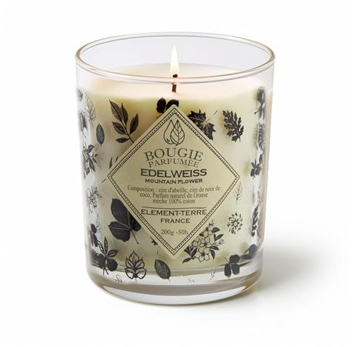 ELEMENT-TERRE Duftkerze Edelweiß 200 g, 50 Stunden