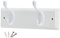 keypak 2-Hook Door Wall Mounted Coat Rack, 22.5cm - White Wooden Board, White Coat Hooks - Fixings Included