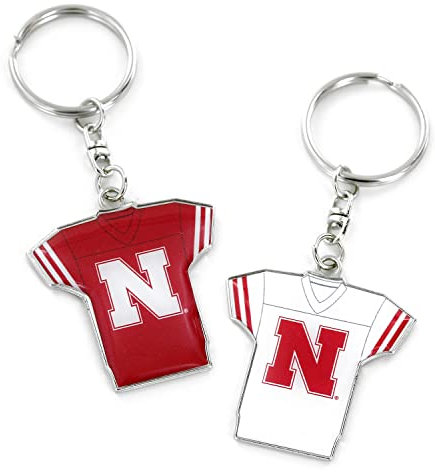 aminco NCAA Nebraska Cornhuskers Wendbarer Fußballtrikot Heim/Auswärts Fußballtrikot Schlüsselanhänger, wendbar, Team-Farbe, 4