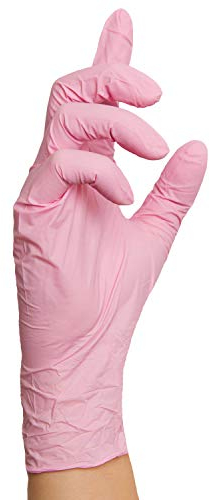 Nitrilhandschuhe Rosa, Rose Einmalhandschuhe, 100 Stück (L)