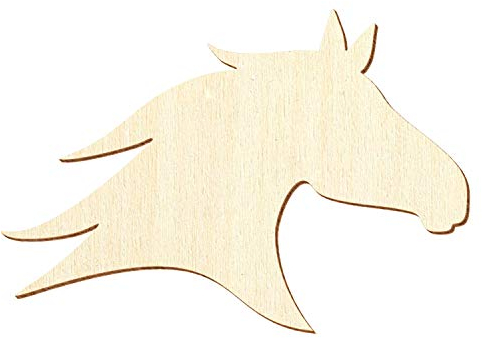 Holz Pferdekopf - Deko Basteln 3-50cm, Pack mit:50 Stück, Breite:5cm breit