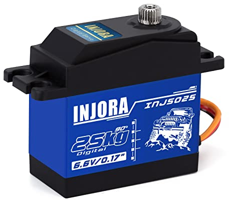 INJORA RC Servo 25KG Couple élevé RC Servo Moteur Numérique RC Accessoire pour 1:10 1/8 1/12 RC Crawler SCX10 Pro TRX4 D90 VS4-10 Redcat Gen 8 7 Pro Enduro (25KG)