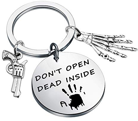 AKTAP Porte-clés inspiré de The Walking Dead, série de films d'horreur « Don't Open Dead Inside » - Cadeau pour les fans de Walking Dead