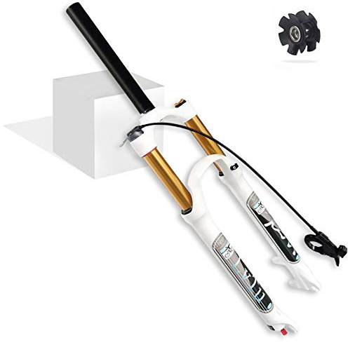 LvTu Mountain Bike Forcella Anteriore MTB Aria 26 27.5 29 Pollici Sospensione Freno a Disco 140mm Viaggio Forcelle per Biciclette 1-1/8 Lega Leggera con Smorzamento Regolabile