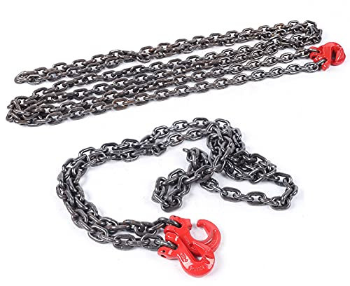 Chaîne à 1 brin, résistante à l'usure, chaîne de 8 mm de diamètre, capacité de charge 2T, longueur 3 m.