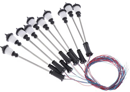 Harilla 10Pcs 1: 100 Modelleisenbahn Led Laternenpfahl Lampen Straßenlaternen HO 3V, 5-7cm