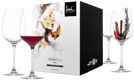 Eisch 4-teiliges Gläser-Set im farbigen Geschenkkarton, Superior SensisPlus, Spülmaschinenfest - Bordeauxgläser