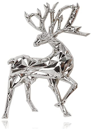 Yienate Mode Elch Brosche Schön Weihnachten Kitz Stift Sohn des Waldes Korsage für Männer und Damen (Silber)
