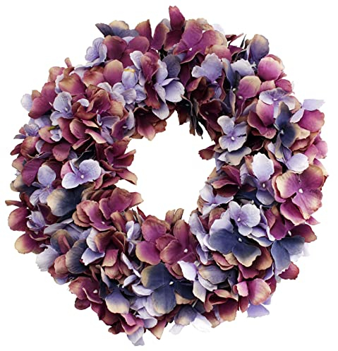 CREAFLOR HOME Hortensienkranz Türkranz Tischkranz ca. 30-32 cm brombeer