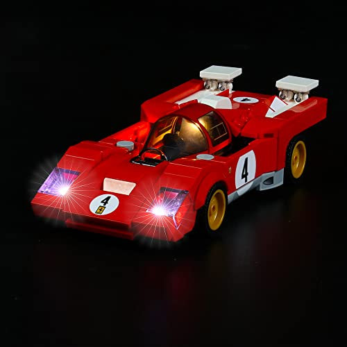 LocoLee Led Licht Set Kompatibel mit LEGO Ferrari 512 M (Nur Lichter-Set,Kein Modell),Dekorations Led Beleuchtungs Set Compatible with LEGO 76906 Speed Champions 1970 Ferrari 512 M Rennwagen
