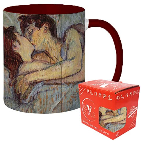 My Custom Style Tazza Interno+Manico Marrone#Arte-Bacio a Letto, Toulouse Lautrec#325ml