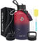 ZAKVOP Botella Termica 2 Litros, Botella Agua Acero Inoxidable con Pajitas y 3 Tapas, Termo Agua de Doble Pared con Asa de Paracord, Botella de Agua Termica a Prueba de Fugas, Botella Agua Gym