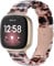 Ayeger Harz-Armband, kompatibel mit Fitbit Versa 4 Bänder/Fitbit Versa Sense 2, leichtes Armband mit Edelstahl-Metallschnalle (Leopard)