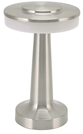 TOPINCN LED-Tischlampe, Tragbare Touch-Steuerung, 3 Stufen, Farbtemperatur, Wiederaufladbare Tischlampe, Nachtlicht, Retro-Nachttischlampe (Silber)