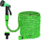 CLMCL 25ft/50ft/100ft/125ft/150ft Expandable Garden Hose Pipes, Expandable Garden Hose Flexible Stretch Water Pipe for Home Lawn Car with 8 Function Professional Water Spray Nozzle (150ft,Green)