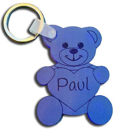 Porte-clés ourson gravé, personnalisez-le avec Votre Texte, 6 coloris disponibles