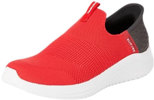 Skechers Boys, Zapatillas Niños, Textil Rojo Ribete Negro, 34 EU