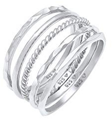 Elli Ring Damen Set Stacking Minimal Trend Blogger Basic in 925 Sterling Silber