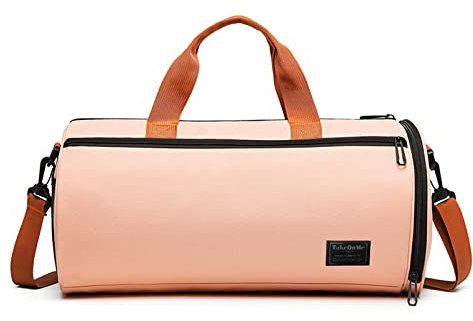 FANDARE Sacs de Voyage Femme Homme Sacs de Sport Cabas de Fitness Sacs de Sport Grand Format Sac à Main Sac à Dos Weekend Voyage Grande capacité Sacs polochons avec Compartiment à Chaussures Rose B