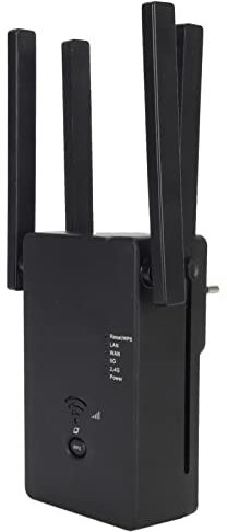 Extension WiFi 1200 Mbps pour Bureau à Domicile, Extension de Signal WiFi Double Bande 5G, Amplificateur Internet WiFi AP sans Fil avec 4 Antennes, jusqu'à 105 Appareils