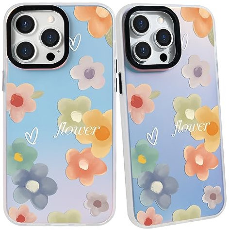 SharkProten Case for iPhone 12/iPhone 12 Pro Phone Case Cover Holographic Laser Bling Kawaii Pattern TPU PC Shockproof Anti-Scratch Bumper Phone Shell for Women Girls Female Femininity 6.1 Inch