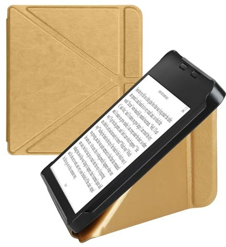 kwmobile Hülle kompatibel mit Kobo Libra 2 Hülle - Kunstleder Case - eReader Schutzhülle - Cover Gold