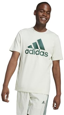 adidas Herren Essentials Single Jersey Big Logo Tee, Linen Green/Collegiate Green, S
