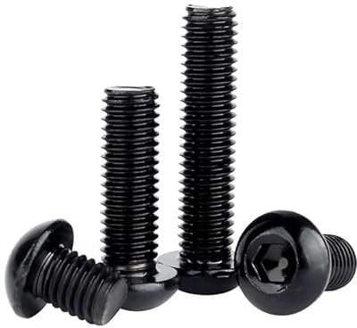 ORANXIN M5 x 10mm 20 Pcs Halbrundschrauben Schwarz verzinkt Edelstahl 304 Runder Kopf Innensechskant Bolzen Pan Kopf Allen Schrauben Maschinenschraube