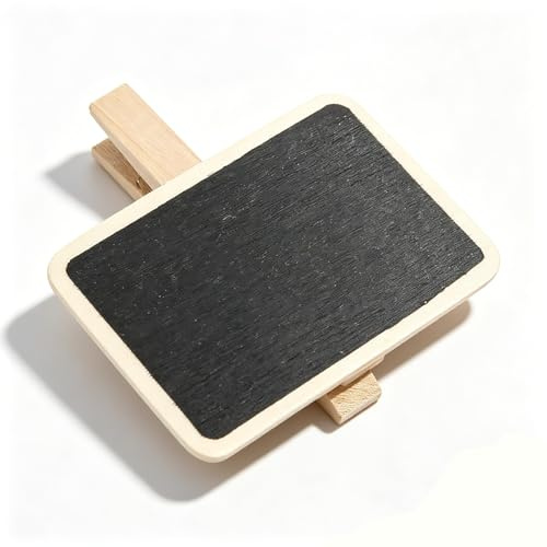 50 Stück Mini-Kreidetafel-Clips, Tafel Mit Holzclip, Nachrichtentafel, Schilder, Etiketten, Clips, Mini-Kreidetafel-Schilder Für Lebensmittel, Notizen, Notizen(#2)