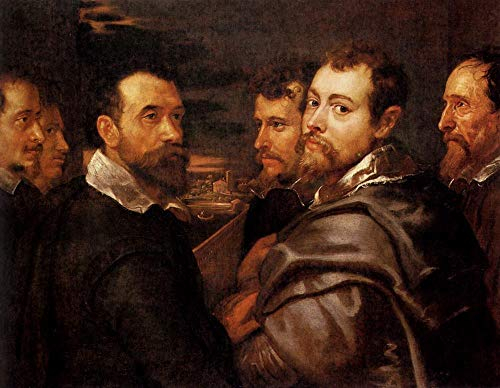 Toperfect Gemälde auf Leinwand, 7 berühmte Ölgemälde, Der Freundeskreis von Mantua Barock Peter Paul Rubens -06, €50-2000 Handgemalt von Lehrern der Kunstakademien