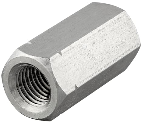 Manicotti esagonali con filettatura interna, in acciaio inox A2/V2A, manicotti di collegamento, dadi distanziati, dado lungo (M16 x 40 mm, 2 pezzi)